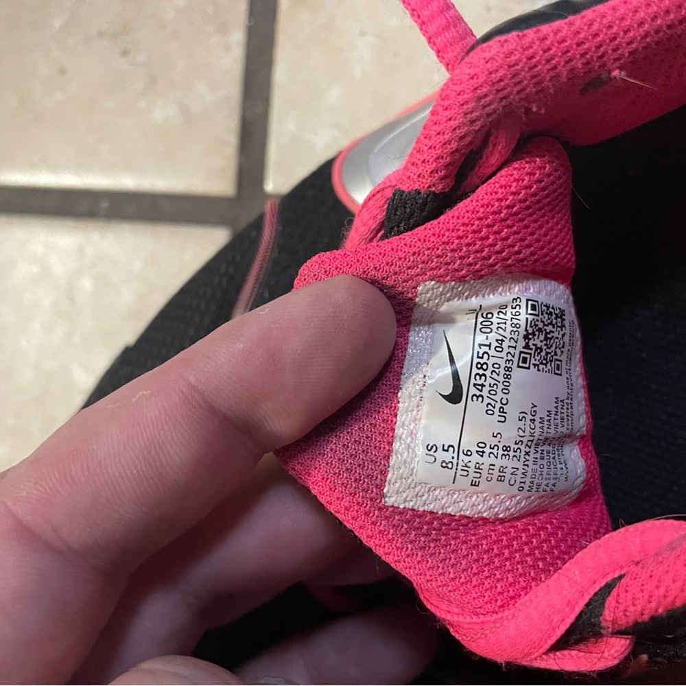 Nike Black and Pink Athletic Shoes